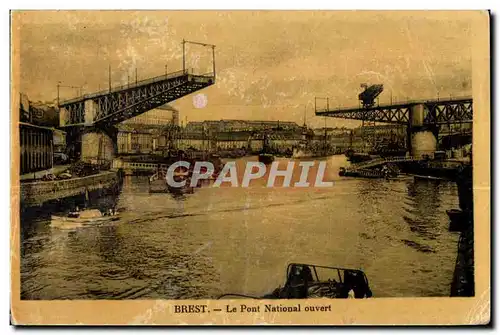 Brest - Le Pont National ouvert - Cartes postales