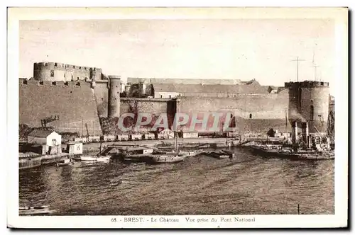 Brest - Le Chateau - Vue prise du Pont National - Ansichtskarte AK