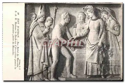 Ansichtskarte AK Env D Auray Bas Relief du Mausolee Madame la Duchesse d Annountime posant la premiere pierre du