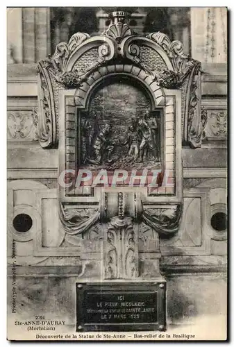 Cartes postales Ste Anne D Auray Decouverte de la Statue de ste Anne Bas relief de la Basilique