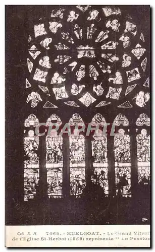 Huelgoat - Eglise Saint Herbot - Grand Vitrail - Ansichtskarte AK