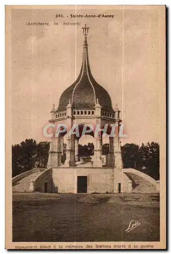 Ansichtskarte AK Sainte Anne d Auray Monument eleve a la memoire des Bretons morts a la guerre