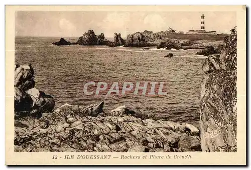 Ansichtskarte AK Ile D Ouessant Rochers de Phare de Creac h