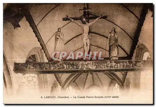 Cartes postales Lampaul (Finistere) La Grande Poutre Sculptee (XVII siecle)