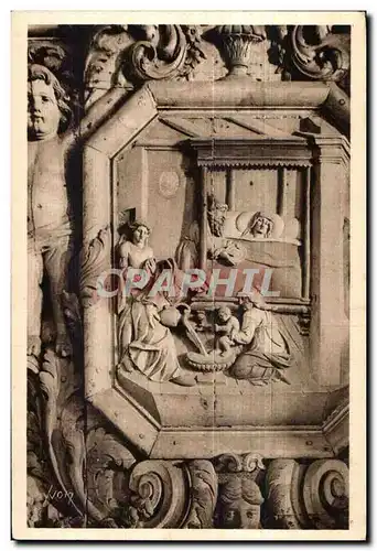 Ansichtskarte AK Lampaul (Finistere) La Nativite de la Vierge (Retable du XVII siecle)