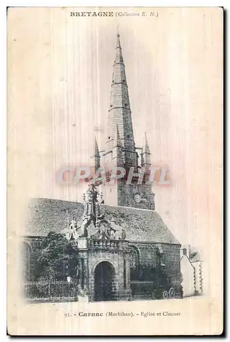 Cartes postales Carnac (Morbihan) Eglise et Clocher