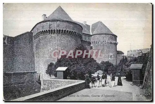 Cartes postales Brest L Entree du Cbateau Caserne d Infanterie Militaria Velo