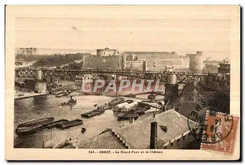 Ansichtskarte AK Brest Le Grand Pont et le Chateau