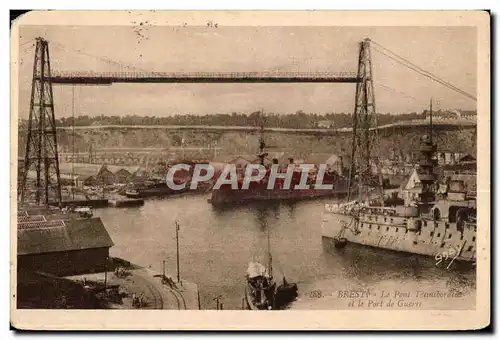 Ansichtskarte AK Brest Le Pont Traubor et le Port de Guerre Bateaux