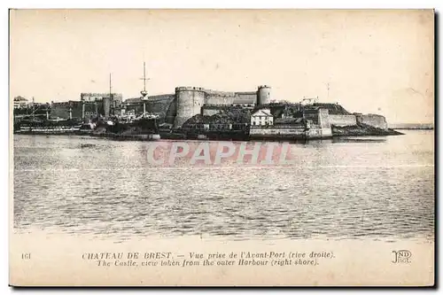 Cartes postales Brest Chateau De Vue Prise De L Auant Port THe Castic