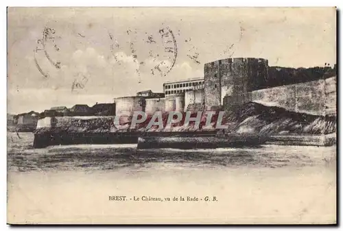 Cartes postales Brest Le Chateau vu de La Rade