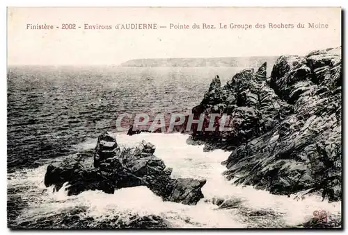 Ansichtskarte AK Finistere Environs d Audierne Point du Raz Le Groupe des Rochers du Moine