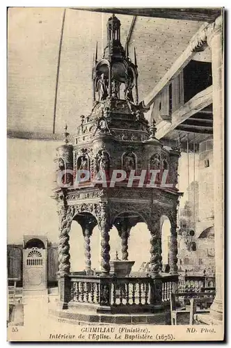 Ansichtskarte AK Guimilau (Finistere) Interieur de l Eglise Le Baptistere