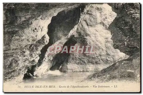 Cartes postales Belle Isle En Mer Grotte de I Apothicaireie Vue Interieure