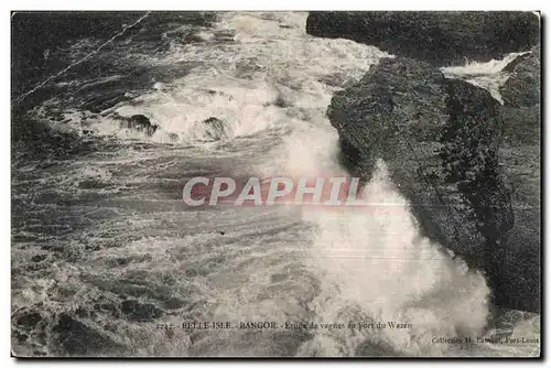 Ansichtskarte AK Belle Isle Bangor Etude de vagues au port du Wazen