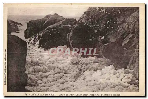 Cartes postales Belle Ile en Mer Anse de Port Coton par tempete Flocons d ecume