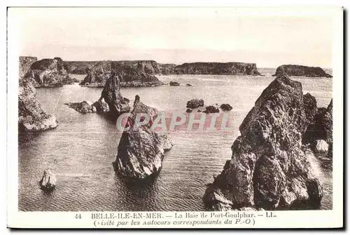 Cartes postales Belle IIe en Mer La Baie de Port Goulphar (visite par les Autocars correspondants du P O)