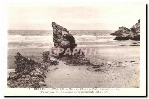 Cartes postales Belle IIe en Mer Tete de Clown a Port Donnant (Visite par les Autocars correspondants du P O)