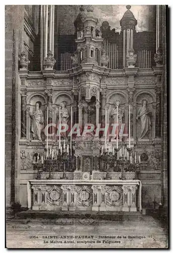 Cartes postales Sainte Anne D Auray Interieur de la Basilique Le Maltre Autel sculpture de Falguiere Orgue