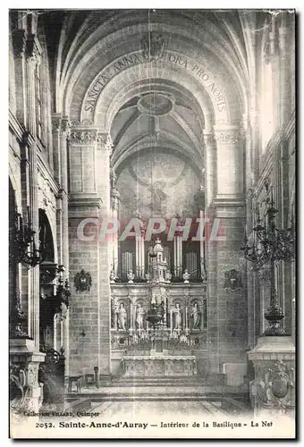 Ansichtskarte AK Sainte Anne d Auray Interieur de la Basilique La Net Orgue