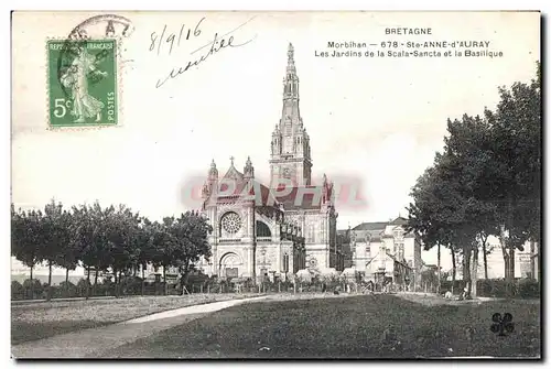 Cartes postales Ste Anne d Auray Morbihan Les Jardins la Scala Sancta et la Basillque