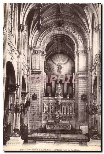 Ansichtskarte AK Sainte Anne d Auray Interieur de la Basilique Orgue