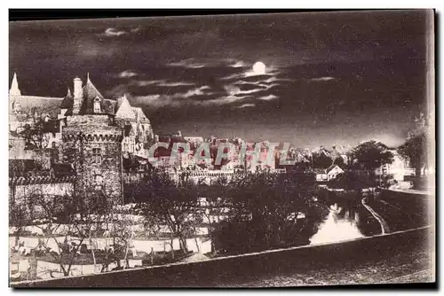 Ansichtskarte AK Vannes les remparts au clair de lune