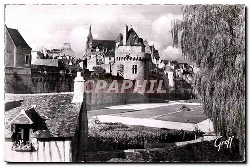 Moderne Karte En bretagne vannes (Morbihan) vue d ensemble des remparts et des vieux lavoirs