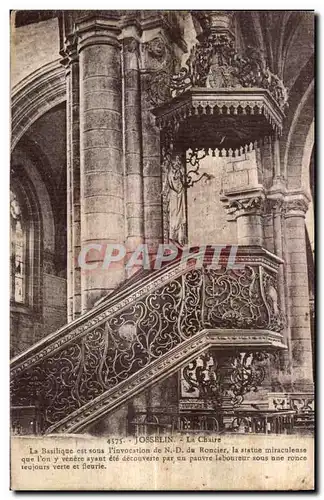 Cartes postales Josselin La Chaire La Basilique est sons l invocation de ND du Roncier la statue miraculense que