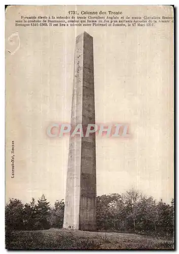 Cartes postales Colonne des Trente Pyramide elevce a la mempite de trente Chevaliers Anglais et de trente Cheval