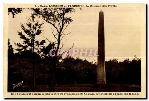 Cartes postales Entre Josselin et Ploermel la Colonne des Trente