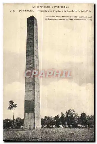 Ansichtskarte AK Josselin Pyramide des Trente a la Lande de la Mi Voie