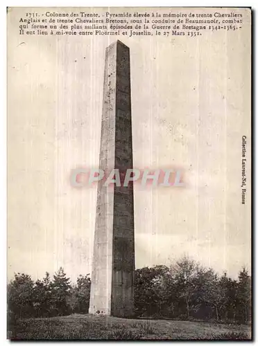 Cartes postales Colonne des Trente Pyramide elevee a la memoire de trente Chevaliers Anglais et de trente Cheval