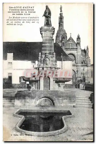 Cartes postales Ste Anne d Auray Fontaine miraculeuse surmontee de la Statue de Sainte Anne