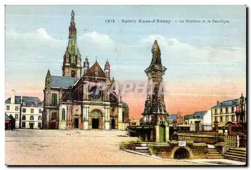 Cartes postales Sainte Anne d Auray La Fontaine et la Basilique