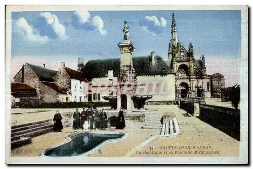 Ansichtskarte AK Sainte Anne D Auray La Basilique et la Fontaine Miraculeuse Folklore Costume