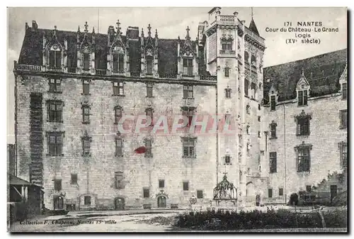 Ansichtskarte AK Nantes Cour du Chateau Le Grand Logis (XV siecle)