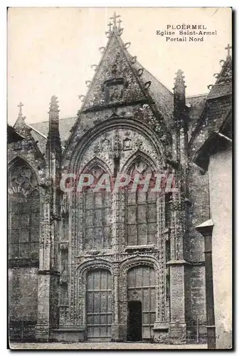 Cartes postales Ploermel Eglise Saint Armel Portail Nord