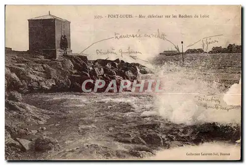 Ansichtskarte AK Port Louis Mer deferlant sur les Rochers du Lohic