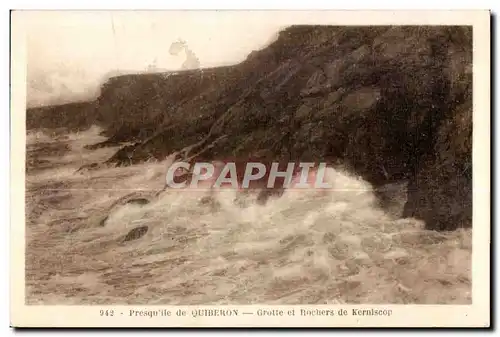 Ansichtskarte AK Presqu ile de Quiberon Crotte et Rochers de keriscop