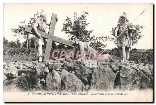 Cartes postales Calvaire de Pontchateau (VII Station) Jesus tombe pour la seconde fois