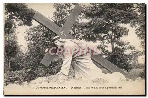 Ansichtskarte AK Calvaire de PontChateau Station Jesus tombe pour la premiere fois