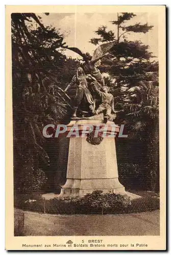 Cartes postales Brest monument aux marins et soldats bretons morts pour la patrie