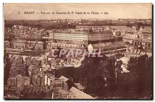 Cartes postales Brest vue sur la caserne du 2 depot de la flotte