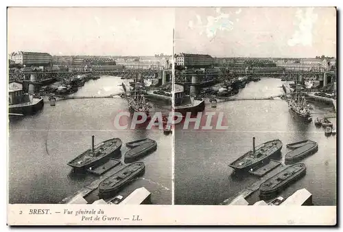 Cartes postales Brest vue generale du port de guerre