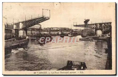 Ansichtskarte AK Brest le pont national ouvert