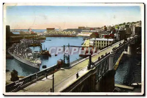 Cartes postales Brest Le Pont National Bateaux