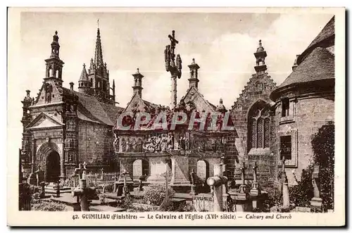 Cartes postales Guimiliau (Finistere) Le Calvaire et l Eglise (XVI siecle) Calvary and cburcb)