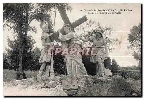 Ansichtskarte AK Calvaire de Pontchateau Station Jesas est charges de sa Croix