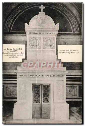 Ansichtskarte AK Entre Ste Anne et Auray Mausolee contenant les ossements de soldats royalistes